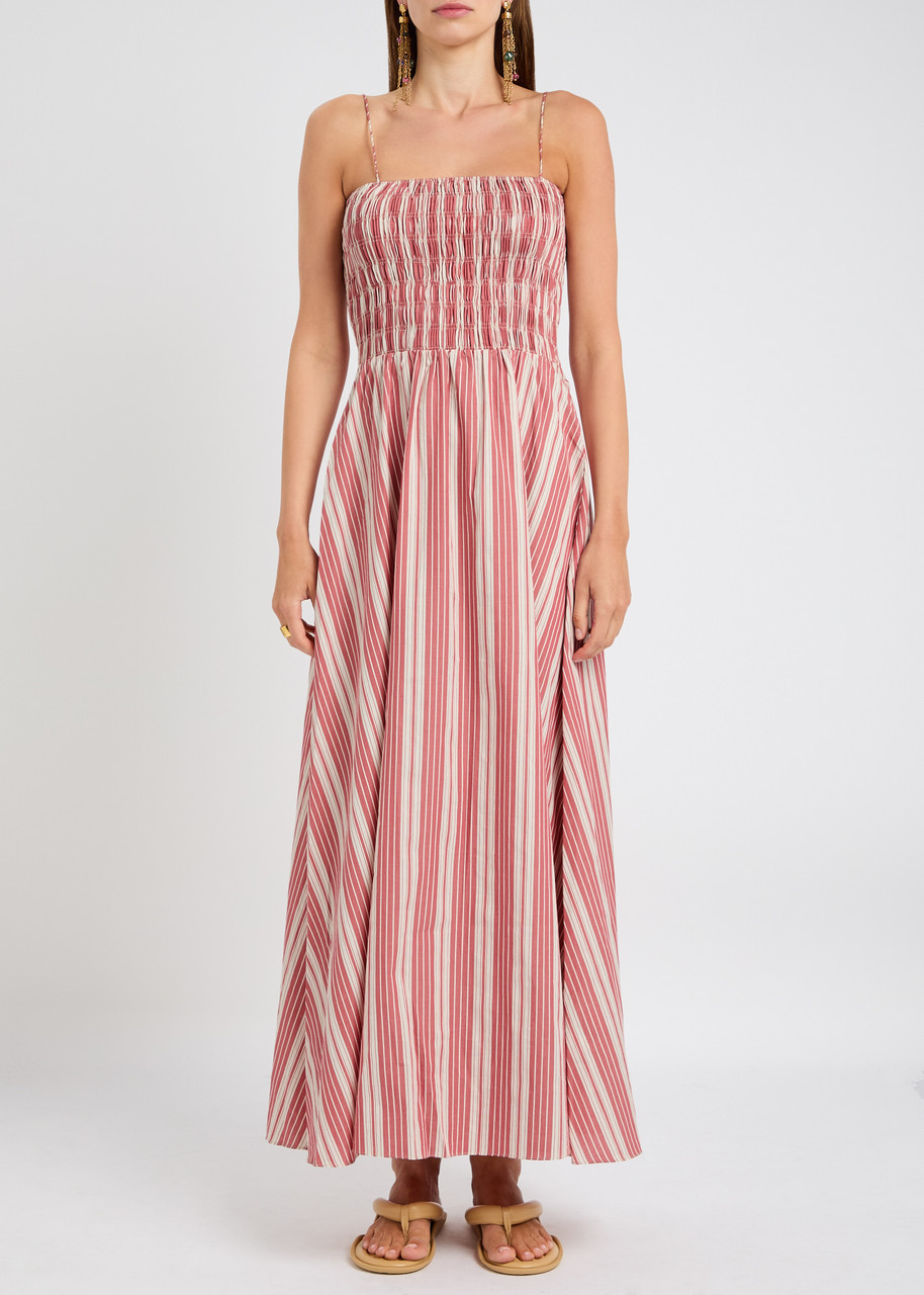 Lida Striped Cotton-Poplin Maxi Dress