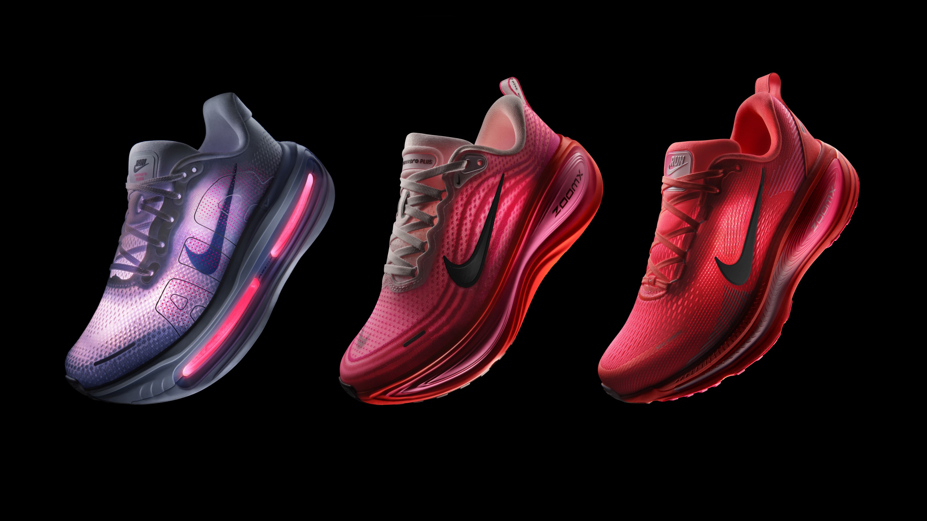 Nike Vomero Premium, Nike Vomero Plus and Nike Vomero 18 running shoes