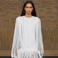 model walking the calvin klein runway.