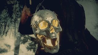 A skull lantern glowing in Red Dead Online.