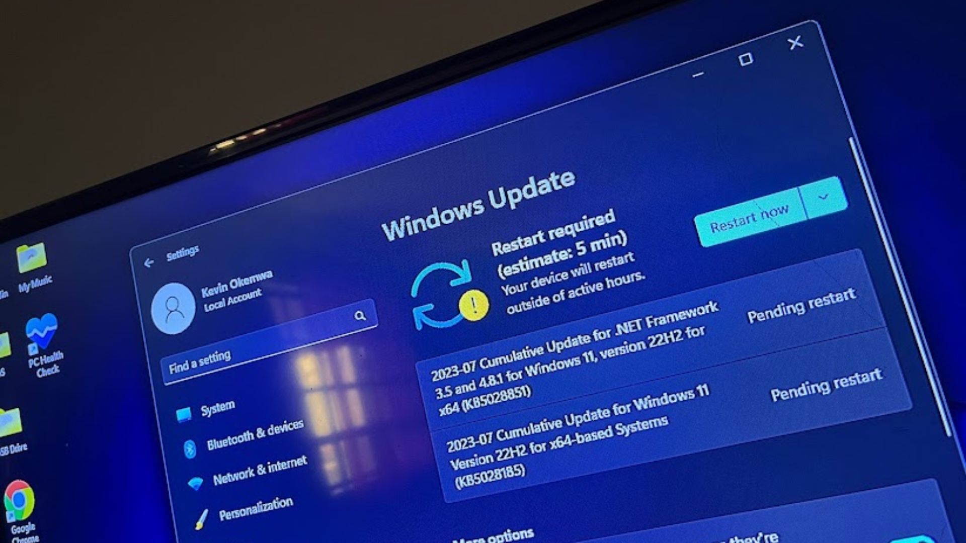 Windows Update-Seite in der Einstellungs-App von Windows 11