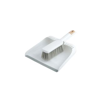 brush and dustpan set in white