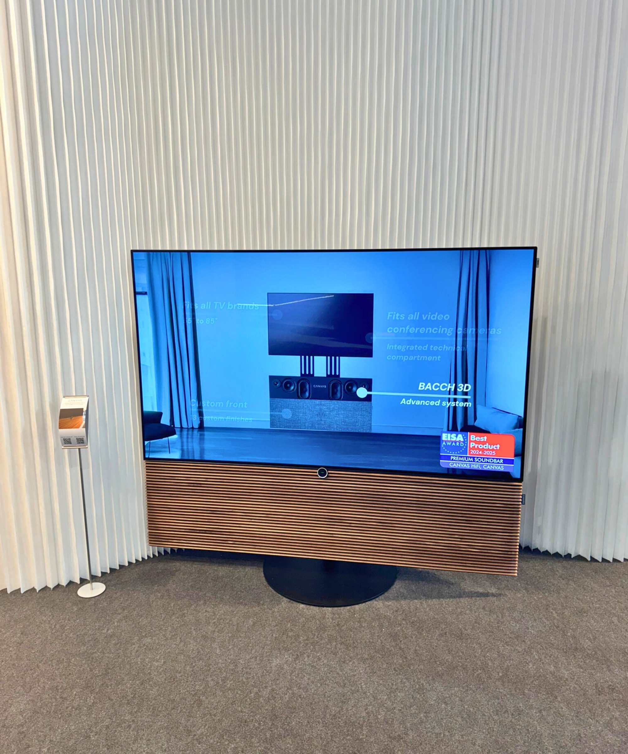 Samsung / CANVAS HiFi TV screen and built-in sound system on display at ISE Barcelona 2026.