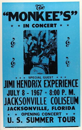 Poster for the Monkees-Hendrix date in Jacksonville