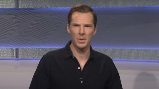 Benedict Cumberbatch as himself confused by the purpose of the game show, Why is Benedict Cumberbatch Hot?, on SNL