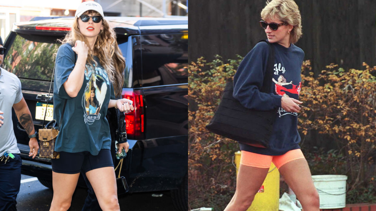 Taylor Swift and Princess Diana in bike shorts