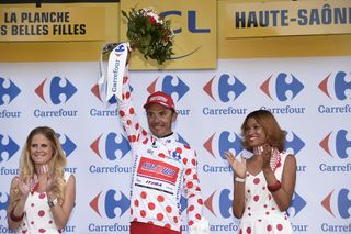 Joaquim Rodriquez in the Mountains Jersey after Stage 10 of the 2014 Tour de France