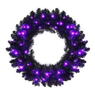 Black and purple home depot wreath