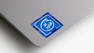 Laptop with Intel Inside sticker edited to say "AI Inside"