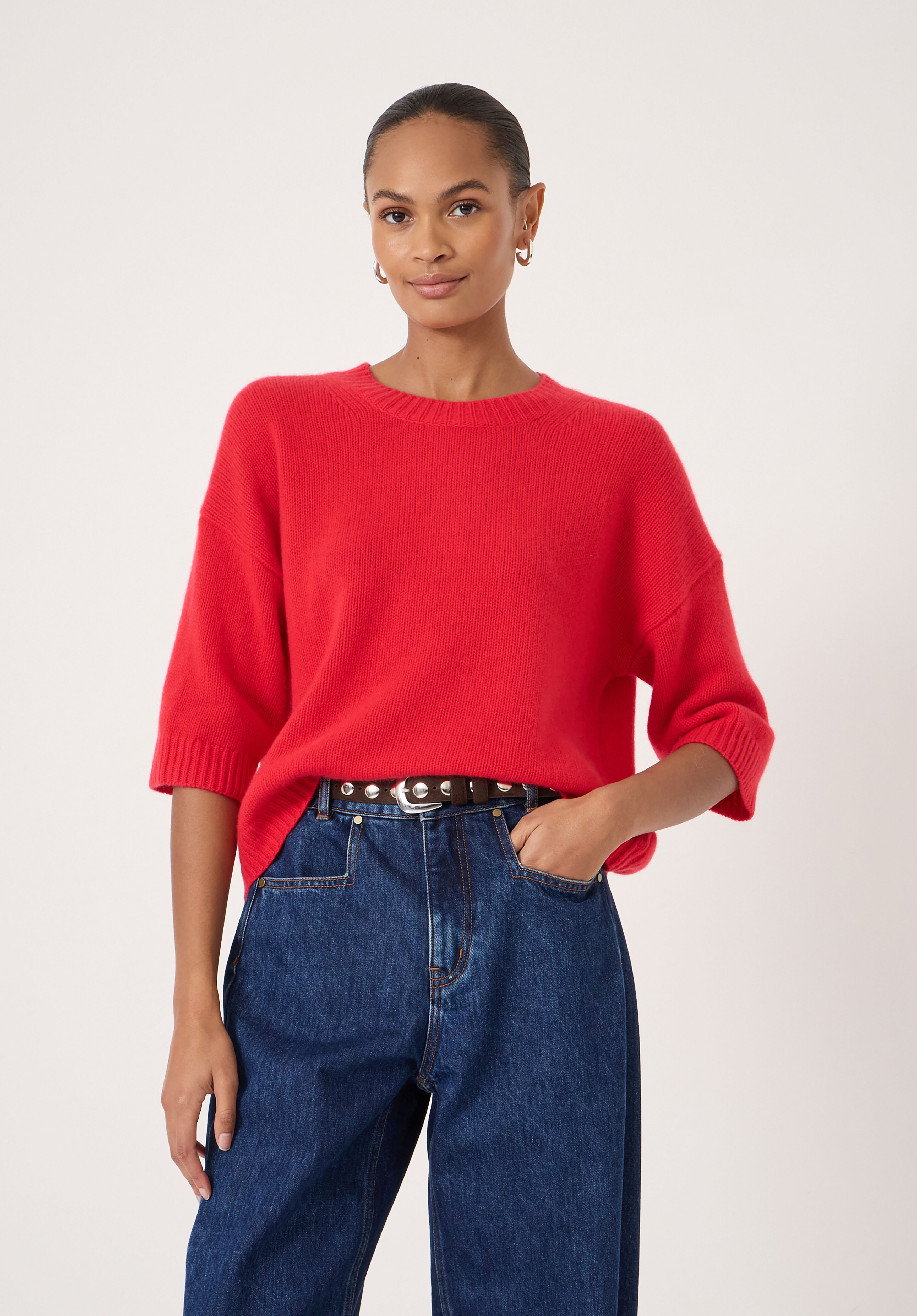 Short Sleeve Chunky Cashmere Tee
