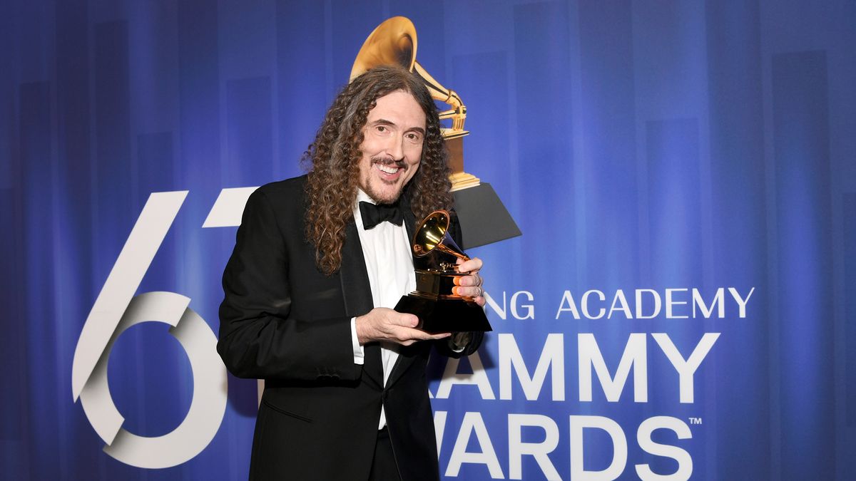 &#039;Weird Al&#039; Yankovic receives a Grammy award at the 61st Grammy Premiere Ceremony