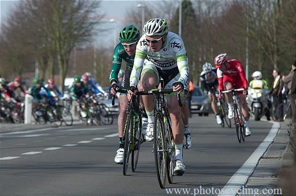 Riders tried to get away in the cross winds