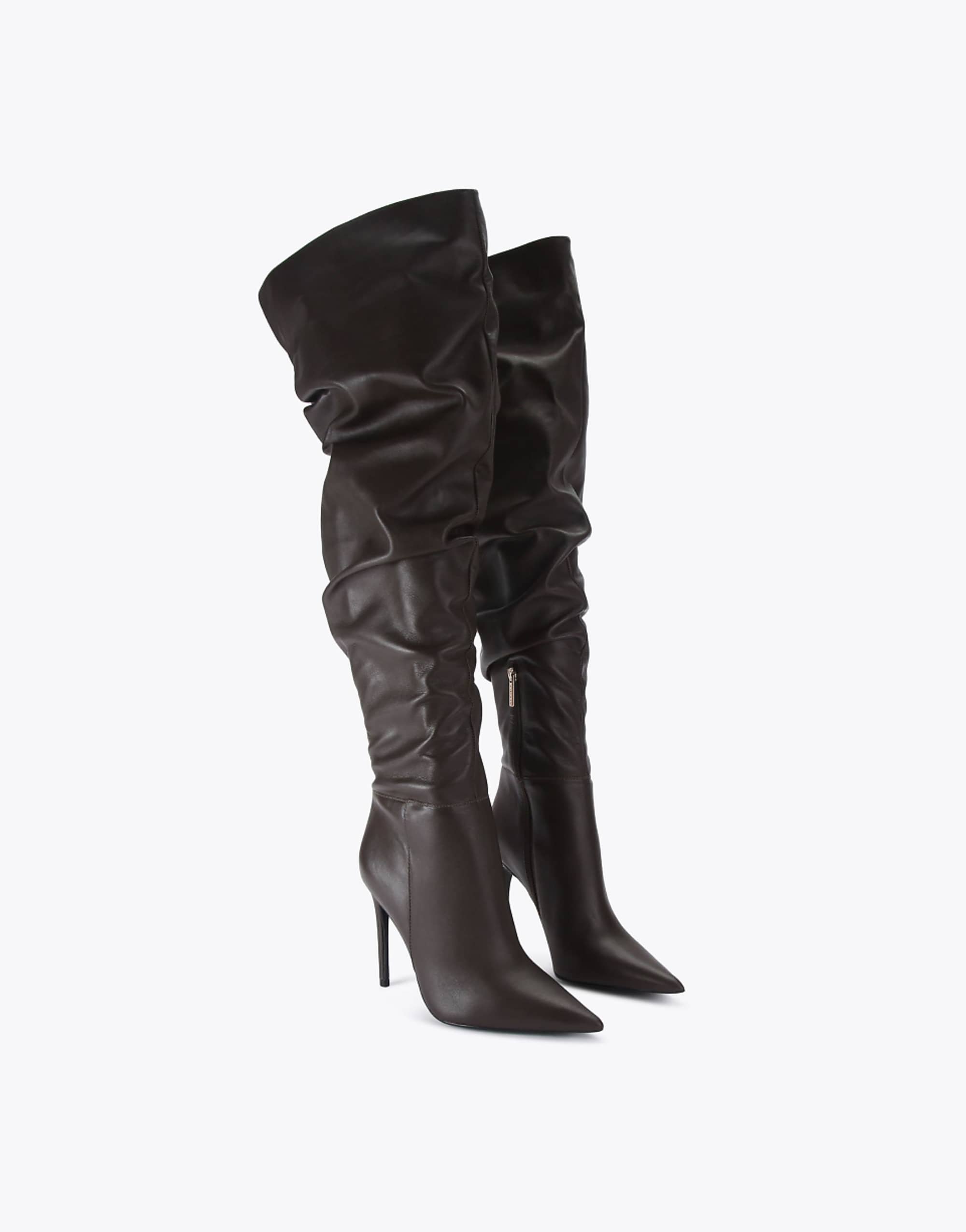 Carvela Eterno Slouch Over the Knee Boots in Brown Leather