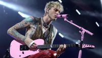 Machine Gun Kelly performs at The Greek Theatre on October 15, 2021 in Los Angeles, California. 