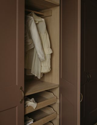 a closet with cedar interiors