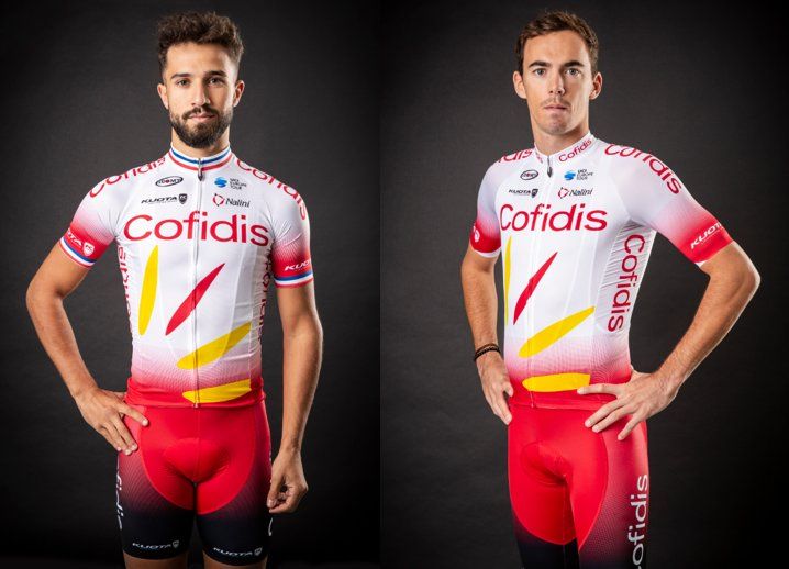 Nacer Bouhanni and Christophe Laporte show off the 2019 Cofidis colours