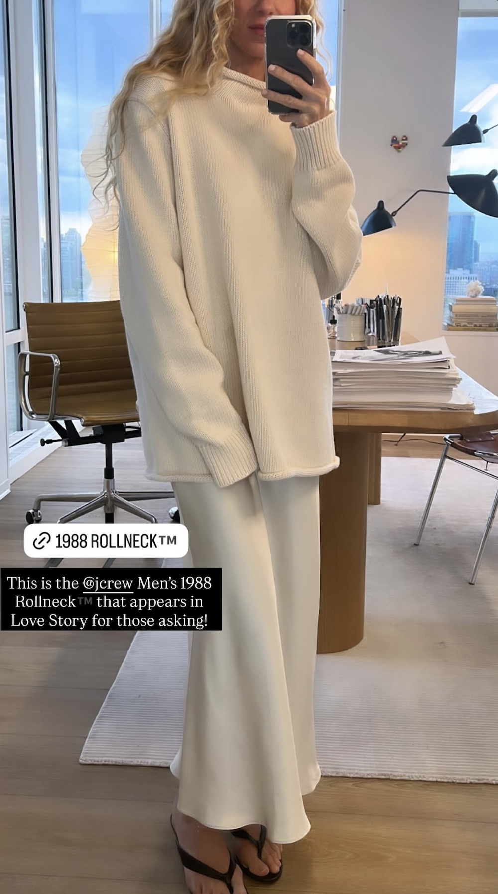 Creative Director and Head of Design at J.Crew Women's, Olympia Gayot, confirms Love Story's inclusion of the 1988 Rollneck Sweater