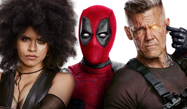 Deadpool 2 Zazie Beetz Ryan Reynolds Josh Brolin Domino Deadpool and Cable clowning around