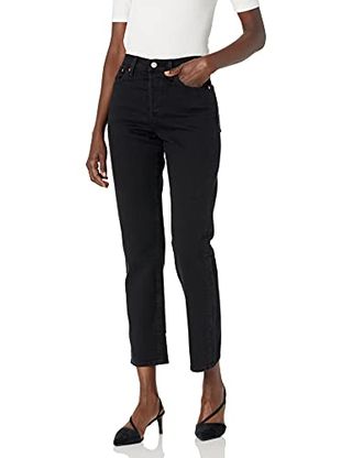 Levi's Women's Premium Wedgie Straight Jeans, Black Sprout, 27