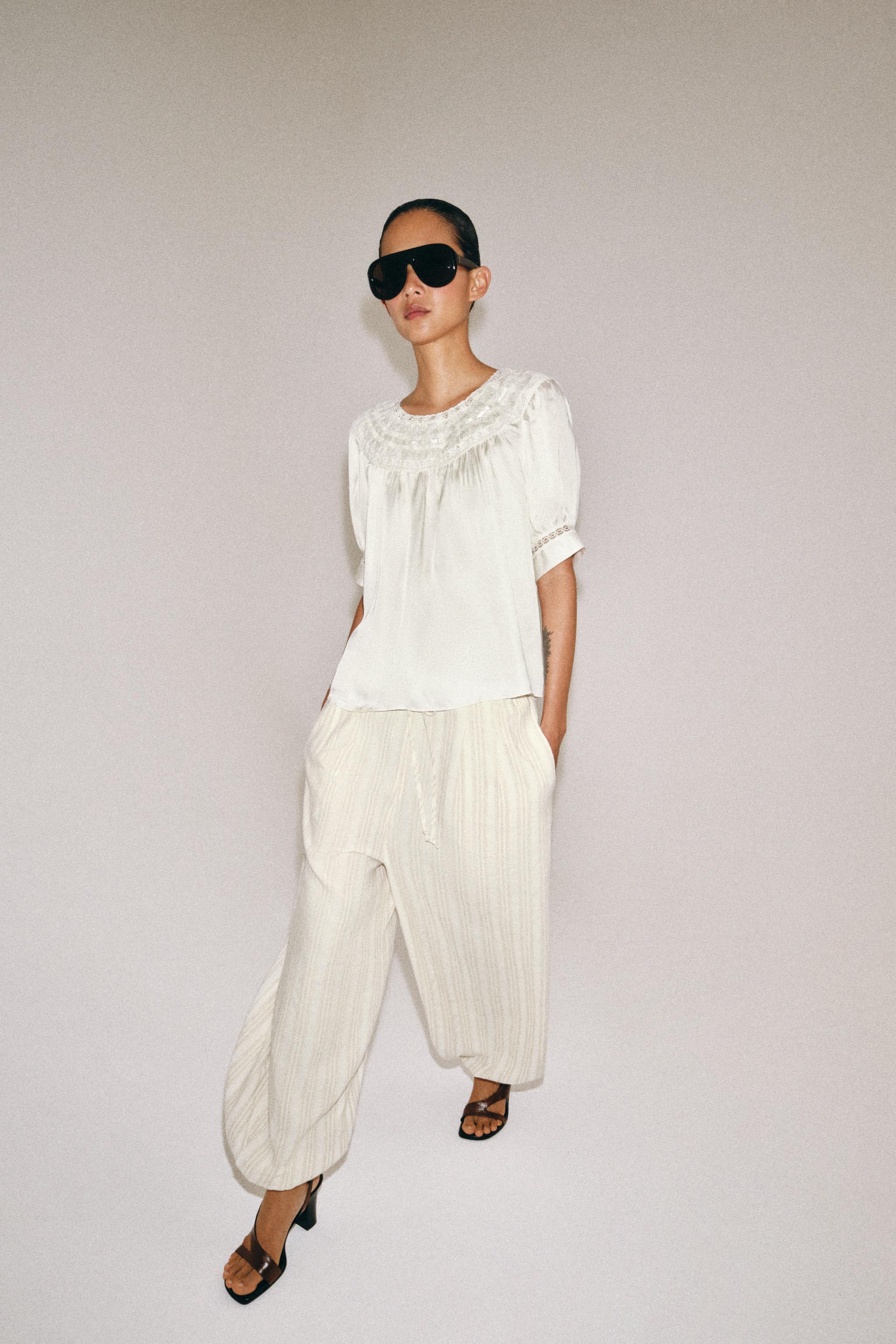 Zw Collection Striped Sarouel Trousers