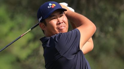 Byeong Hun An takes a shot at the 2022 Houston Open