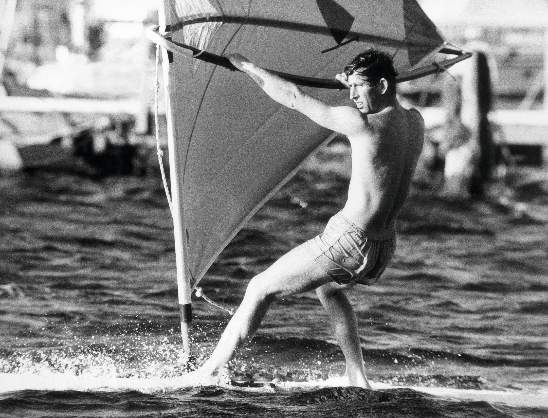 The King was quick to take up the new sport of windsurfing in the 1970s.