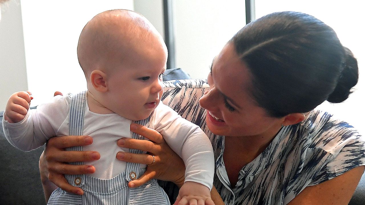 cape town, south africa september 25 meghan, duchess of sussex holds her baby son archie mountbatten windsor at a meeting with archbishop desmond tutu at the desmond leah tutu legacy foundation during their royal tour of south africa on september 25, 2019 in cape town, south africa photo by toby melville poolgetty images