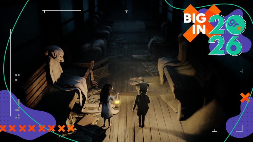 The two protagonists in Reanimal walk through a dark train carriage surrounded by human skins strewn across the seating, with only a small light source to see - with the GamesRadar+ Big in 2026 frame