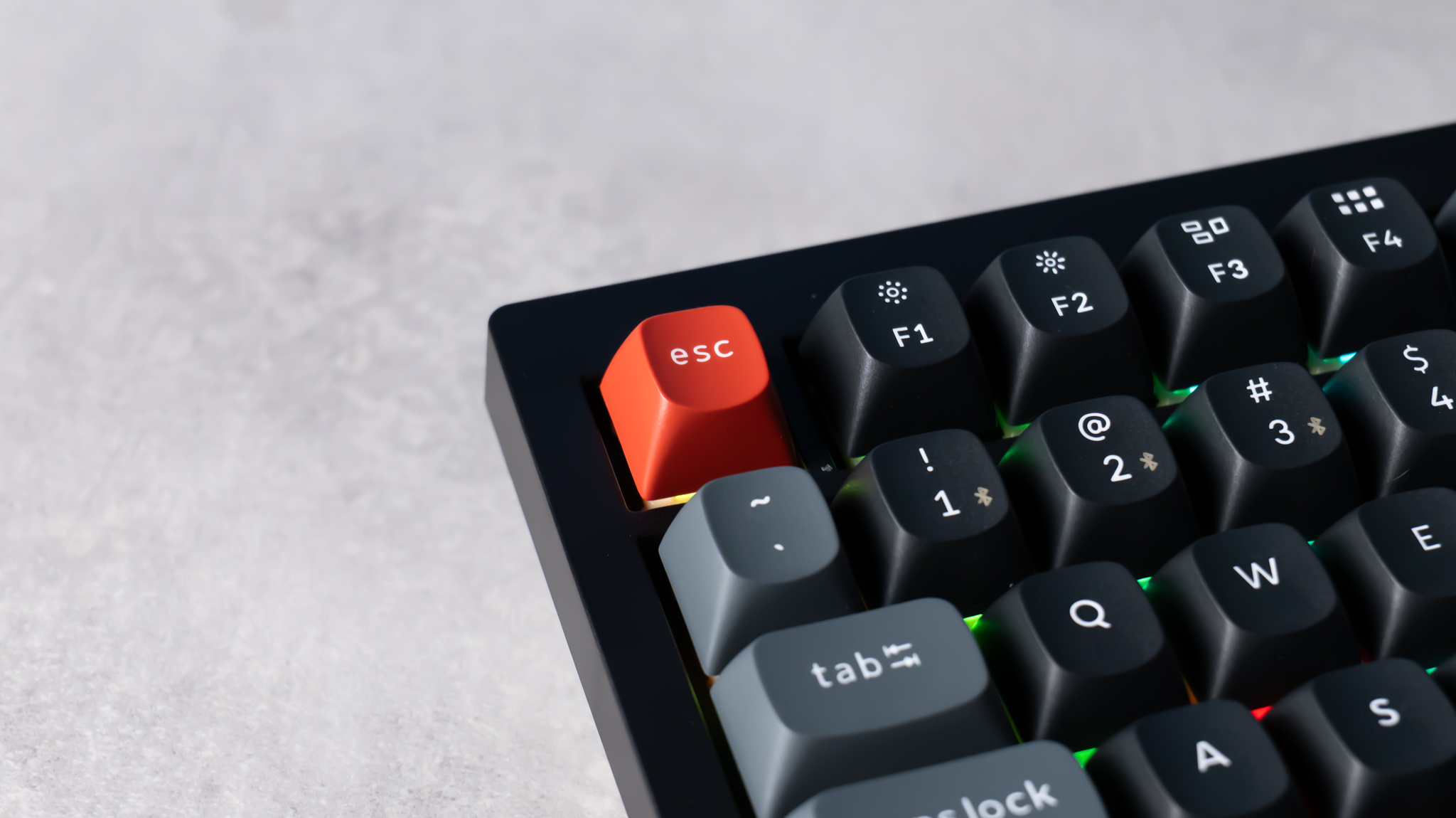 A black Keychron V1 Ultra 8K mechanical keyboard