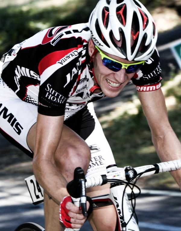 Tyler Wren (Jamis Sutter Home) digs deep near the KOM.