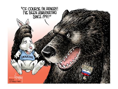 Political cartoon Russia Ukraine conflict