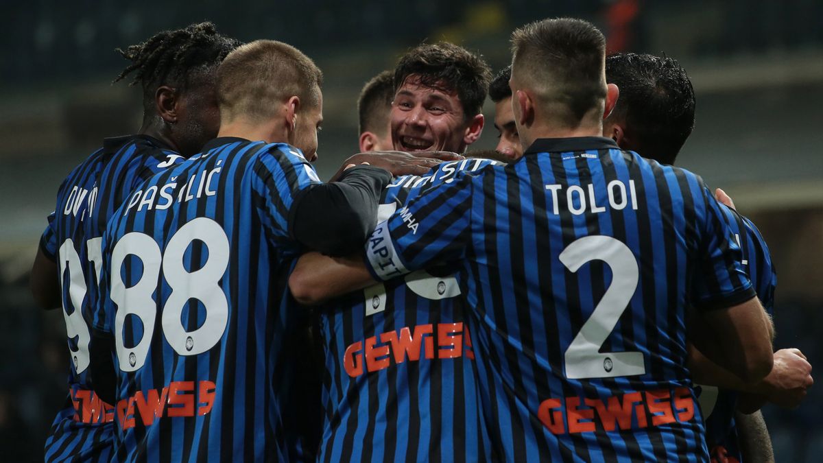 Atalanta celebrates after a goal against SSC Napoli on Feb 21, 2021.