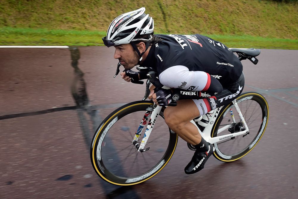 Fabian Cancellara gets aero during stage 2 of the Tour de France