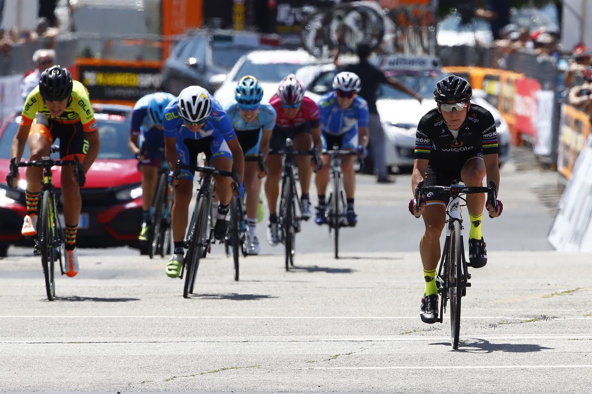 Giorgia Bronzini pulled clear from a small group to seal second place at Italian nationals.