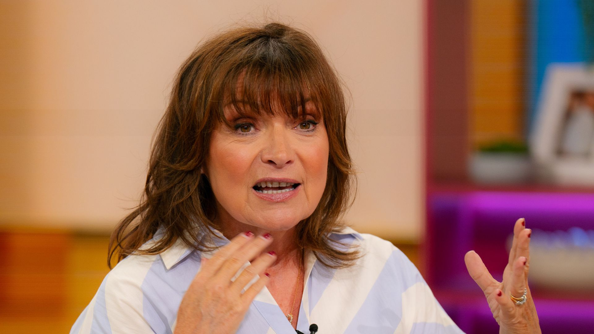 Lorraine Kelly wearing striped cotton dress in June, 2026