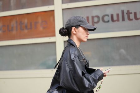 Woman in cap in New York