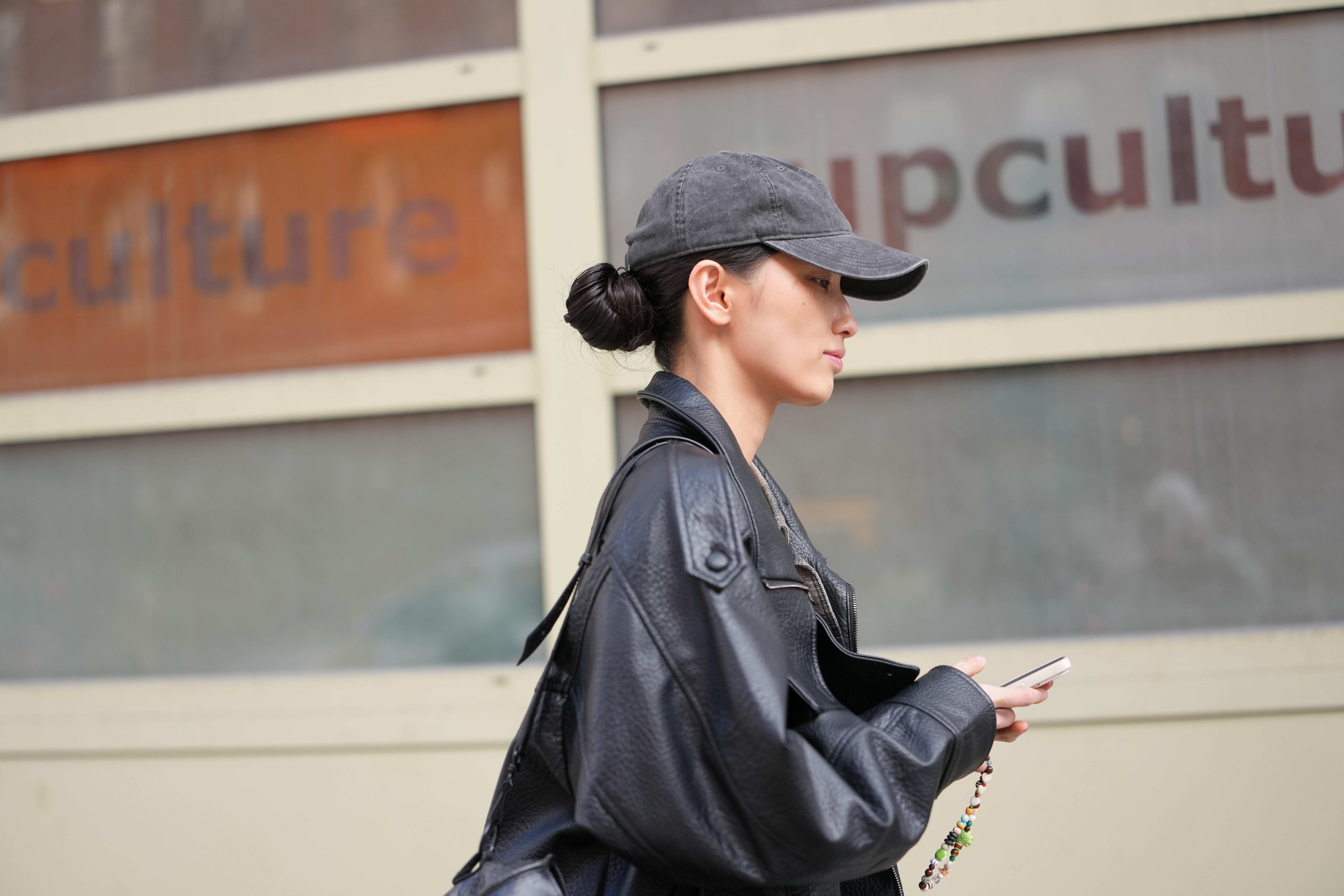 Woman in cap in New York