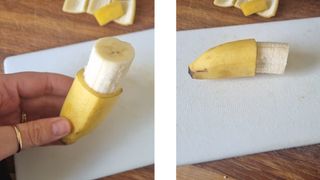 Baby-led weaning illustrated by banana