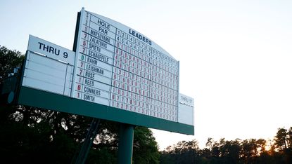 The Masters leaderboard pictured