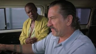 Samuel L. Jackson and Robert De Niro sitting in a car in Jackie Brown