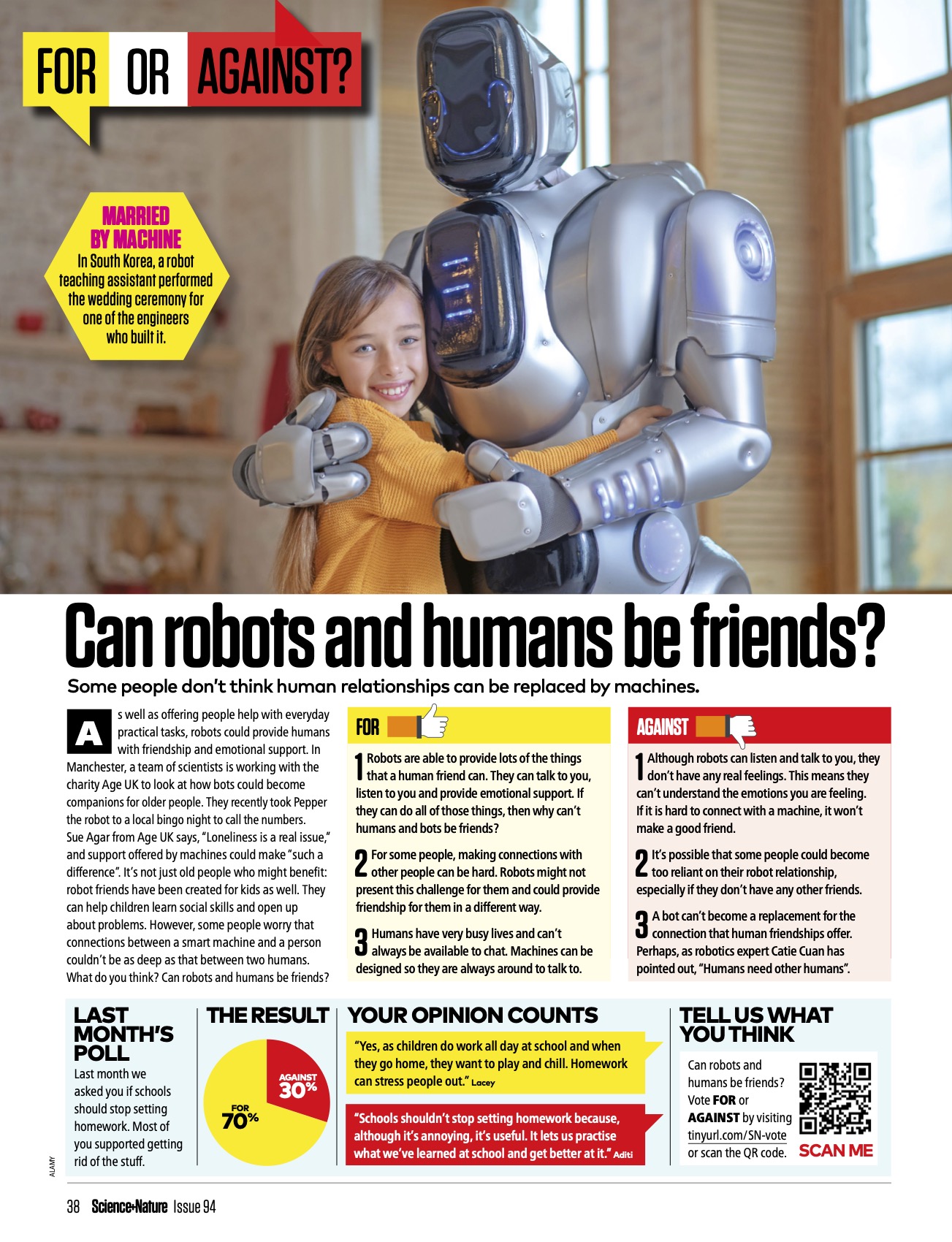 Can robots and humans be friends? spread page