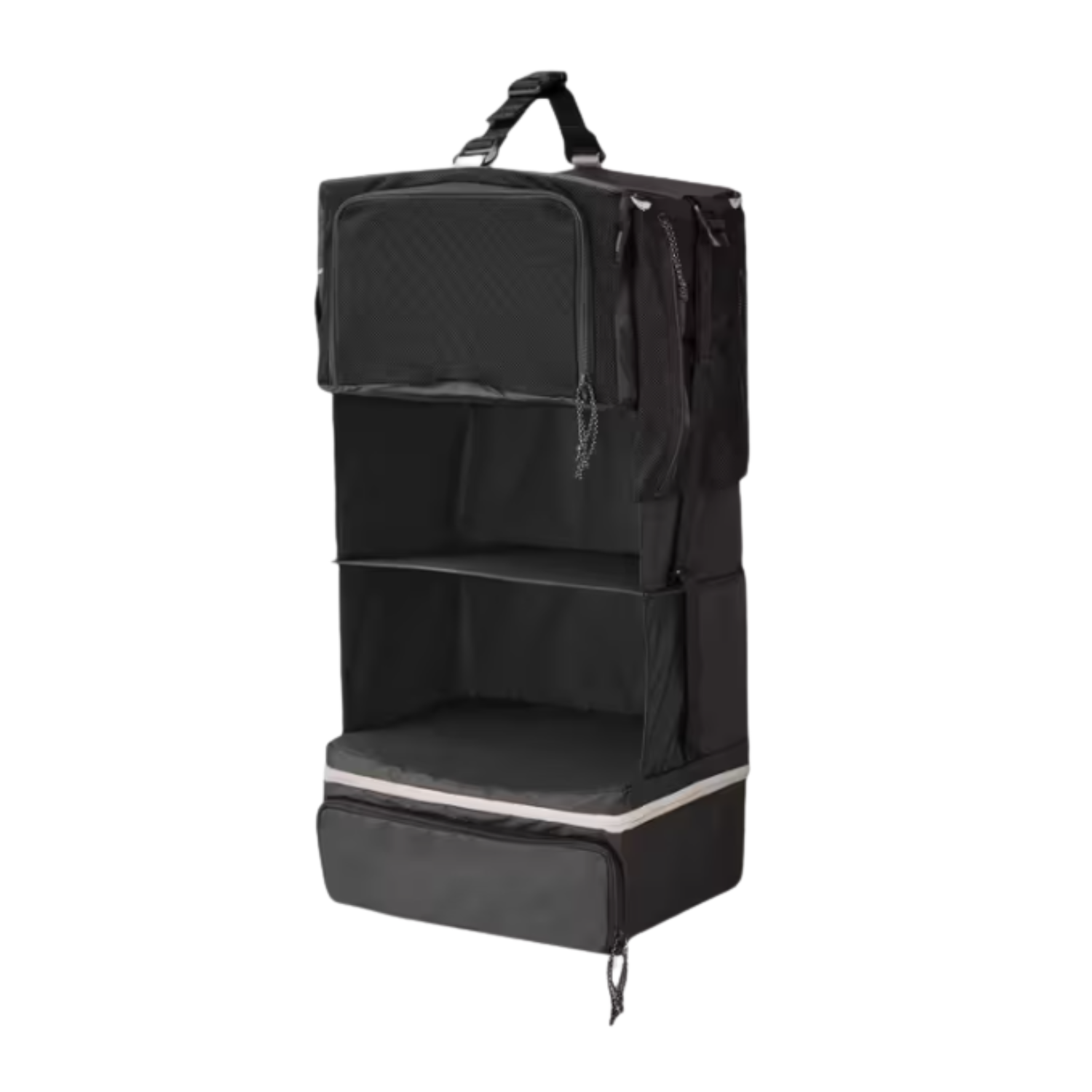 A black bag hanging organizer from Decathlon