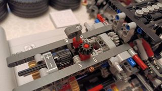 Lego Technic Land Rover Defender 42110 - close up of gearbox.