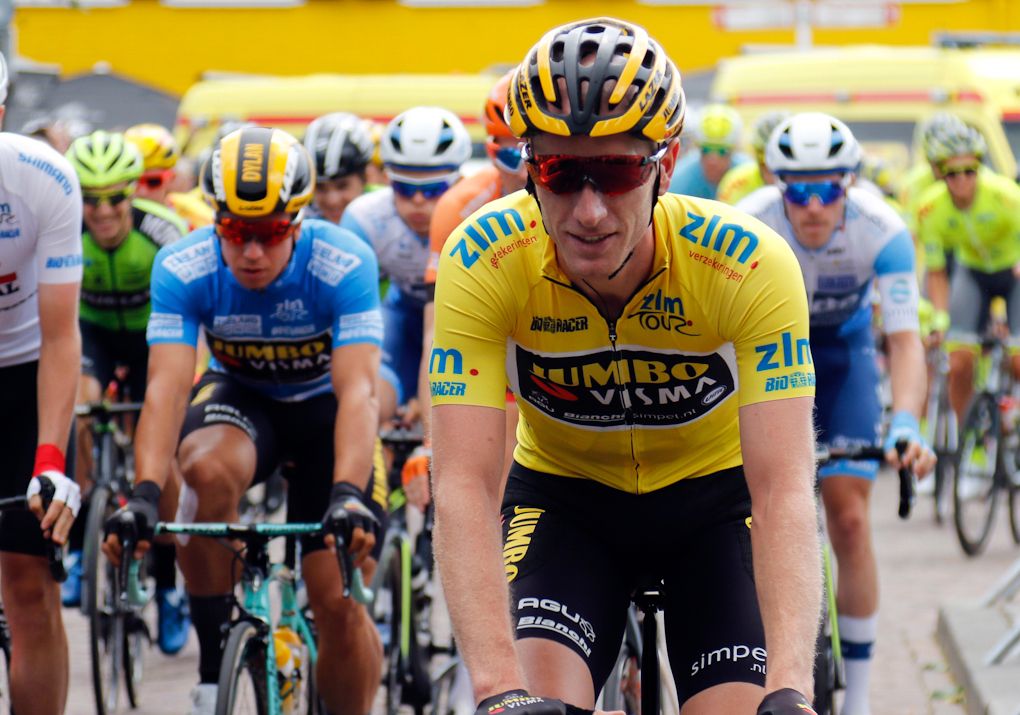 Jos Van Emden in the leader's jersey during stage 2 at the ZLM Tour