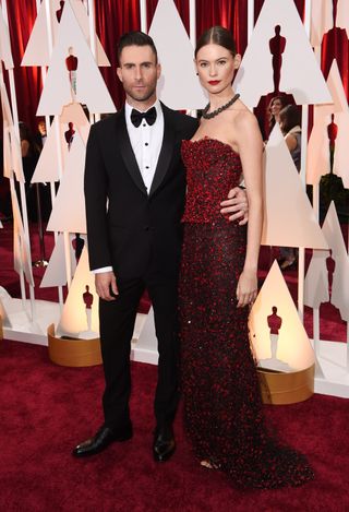 Adam Levine & Behati Prinsloo At The Oscars, 2015