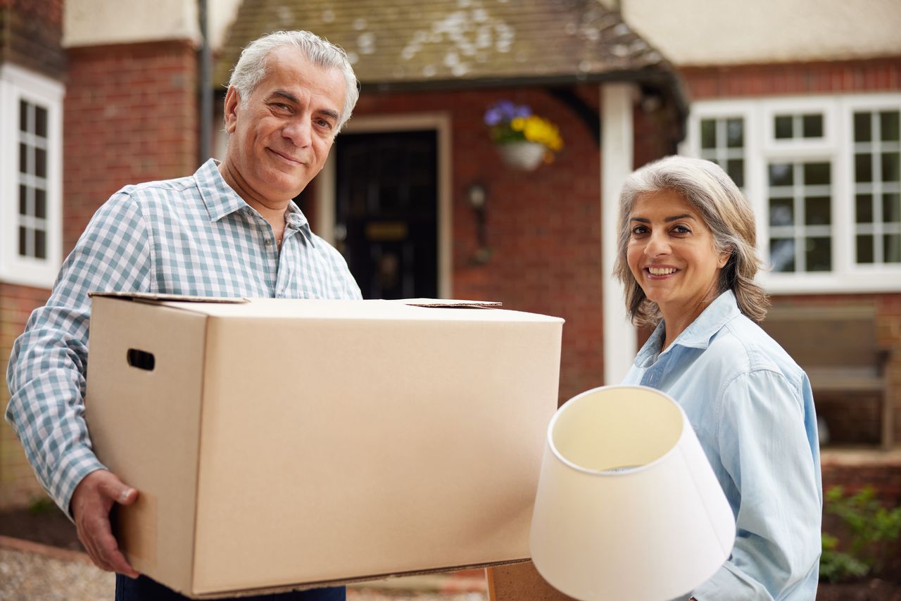 Older couple moving house