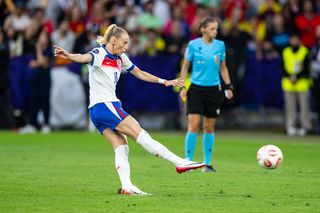 Chloe Kelly's winning penalty for England against Spain in the Euro 2025 final shootout