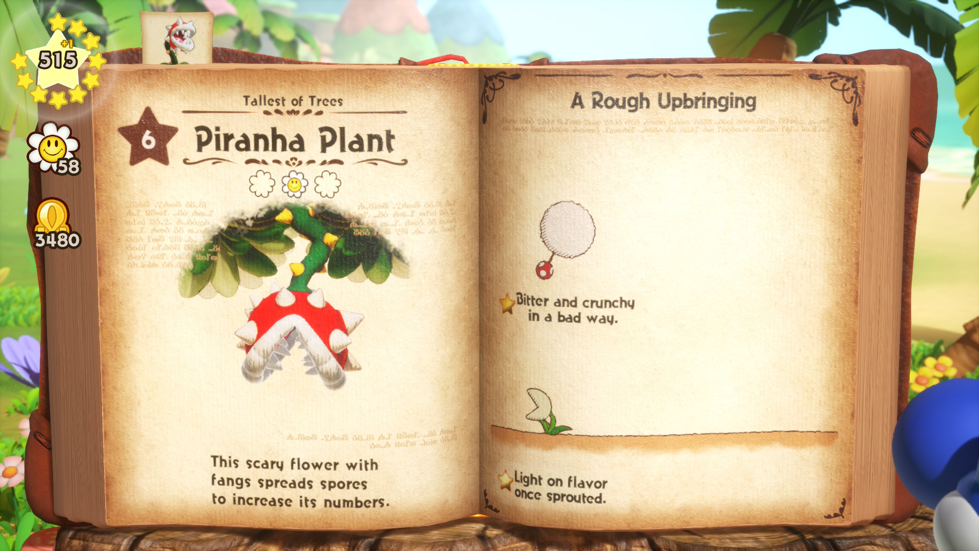 A creature entry in Yoshi and the Mysterious Book