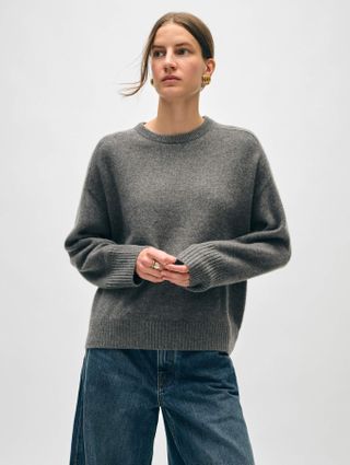 White + Warren, Cashmere Saddle Sleeve Crewneck