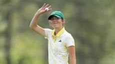 Asterisk Talley after finishing on the 18th green during the final round of the Augusta National Women's Amateur at Augusta National Golf Club on April 05, 2025 in Augusta, Georgia